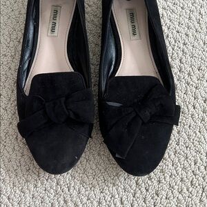 Miu Miu Velvet Bow Flats